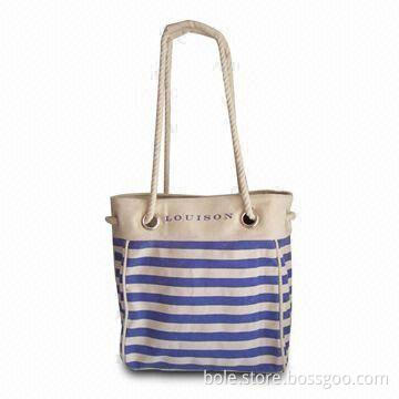 Canvas Shopping Bag with Big Eyelet Decoration, Big Cord Cotton Handle, OEM/ODM Orders Welcomed